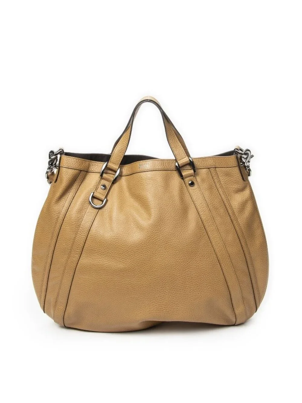 Gucci Convertible Tote Bag Tan Grain Calfskin Leather